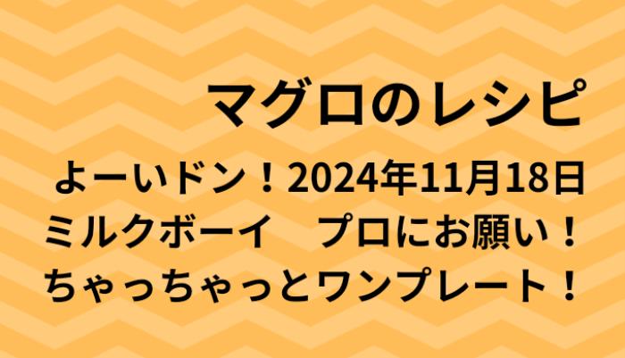 よーいドン！マグロのワンプレートレシピ