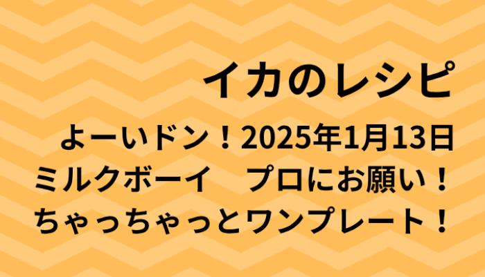 よーいドン！イカのワンプレートレシピ